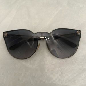 Vintage Versace  Sunglasses, Mod 2120 in Silver Dark Gray Black Lenses